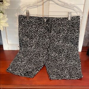 White House Black Market Geometric Black and White Shorts